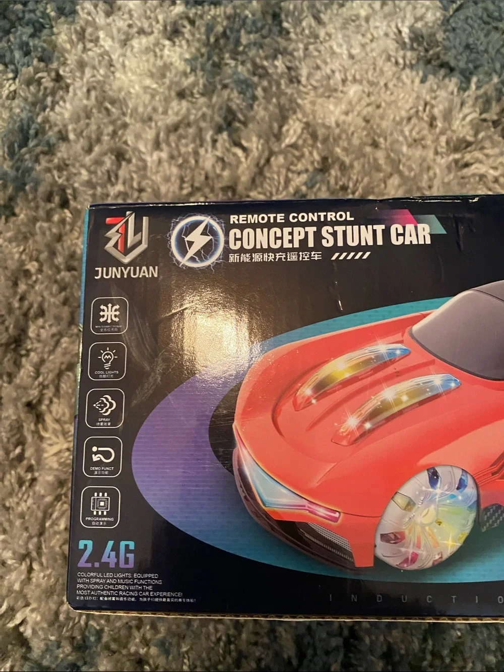 Red Remote Control Concept Stunt Car with LED Wheels